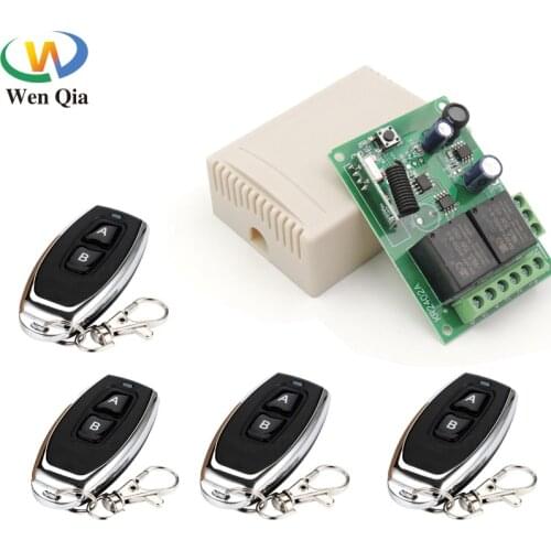 433Mhz Wireless RF Universal DC 6~30V 2CH Receiver Remote Control Switch Transmitter For Garage Door LED Motor Sliding Door Lamp