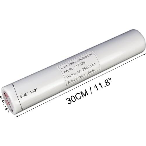 Simthread PVA Material Transparent Cold Water-soluble Topping Film Embroidery Stabilizer- 30um 30cm X 10 Yards