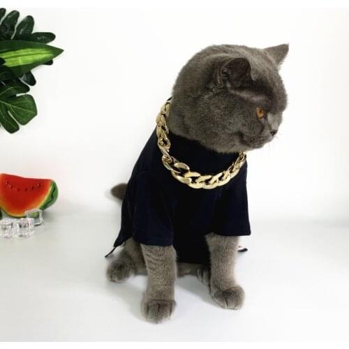 Dog Gold Chain Fashion Necklace Collars For Pet Dog Teddy French Bulldogs Bully Gold Chain Small and Medium Pet Necklace