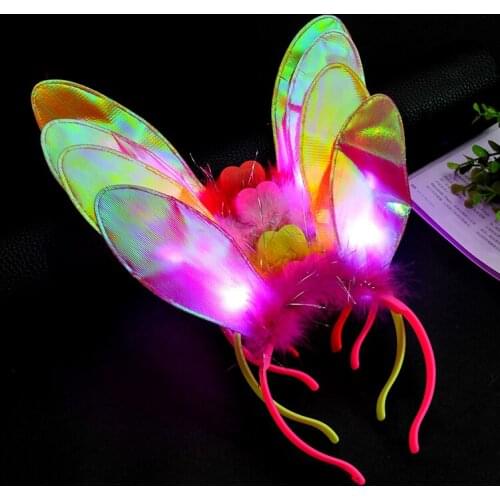 Led Flashing Rabbit Ears Headband Flash LED Hair Bands Bow Light Up Prom Dress Up Rave Toy for Halloween Xmas Party Supplies