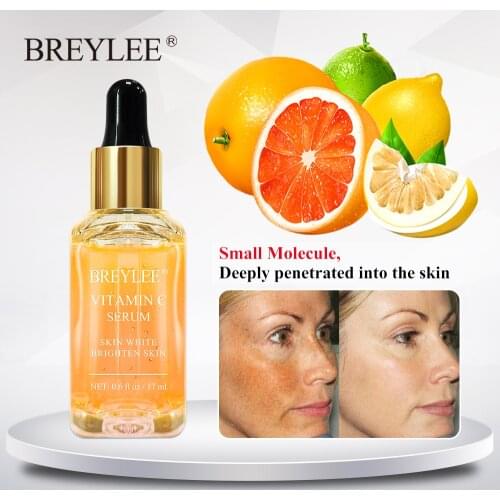 BREYLEE Vitamin C Serum Fade Dark Spots Freckle Brighten Face Whitening Skin Depth Replenishment Essence Refreshing Face Care