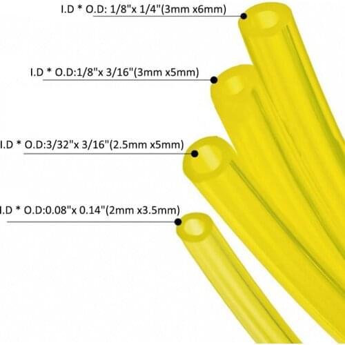 New 1 Meter Motorcycle Bike Fuel Diameter Inner Dia 3mm*5mm 3mm*6mm Yellow Pipe Fuel Filter Line Oil Pipe Fuel Tank Spare Parts