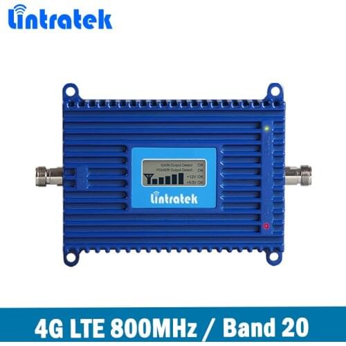 Lintratek 70dB Gain 4G LTE 800MHz(Band 20) Cell phone Signal Booster LTE 800MHz Mobile Signal Repeater Amplifier for Europe @6.7