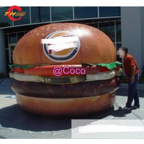 Free air ship to door,outdoor advertising Inflatable hamburger model, cheap inflatable food model, hamburger replica model