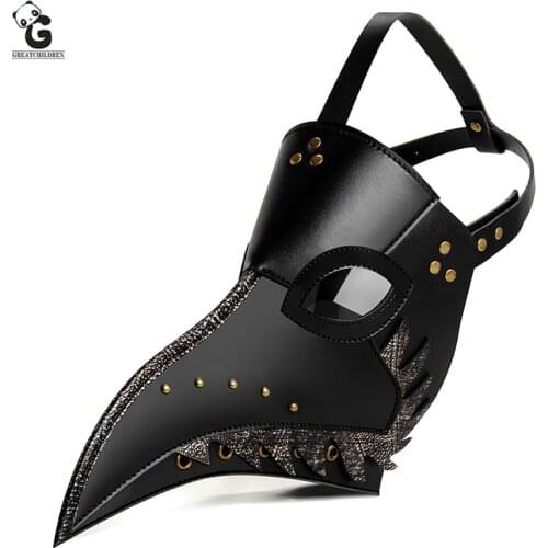 Woman Plague Doctor Mask Steam Punks Prop Luxury Black Death Halloween Mask Carnival Cosplay Beak Ball Glasses Steampunk Masque
