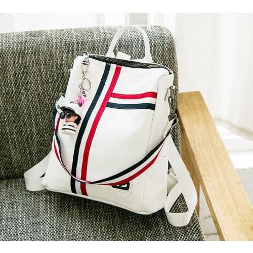 Womens Backpack Genuine Leather Waterproof Anti-theft Korean Wild Casual Light Weight Travel Fashion Softhand Student Bookpacks