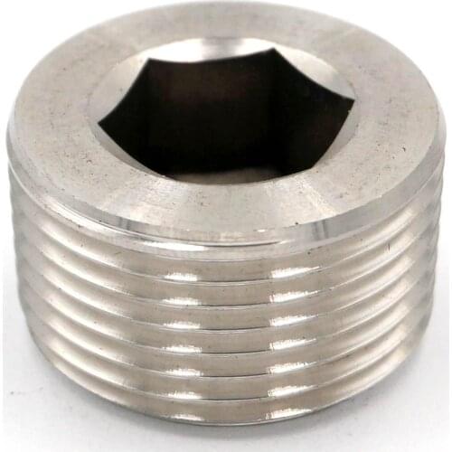1" NPT Male SS304 Stainless Steel Countersunk End Plug Internal Hex Head Socket Pipe Fitting