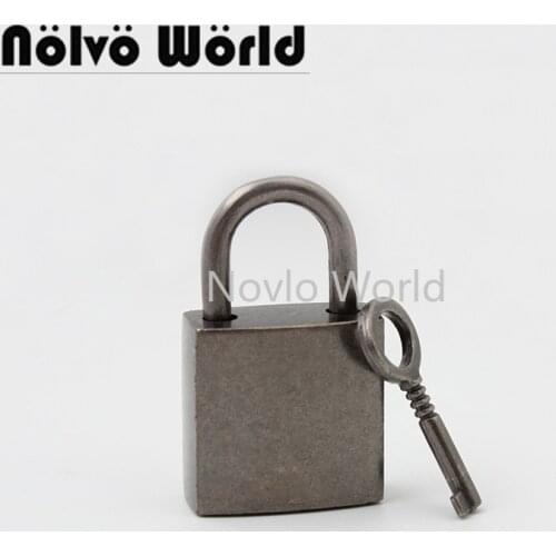 10-30 pieces Old Silver Rolled 36X22mm Padlock Bag Lock Simply Pad Locks For Purse Fuctional Metal