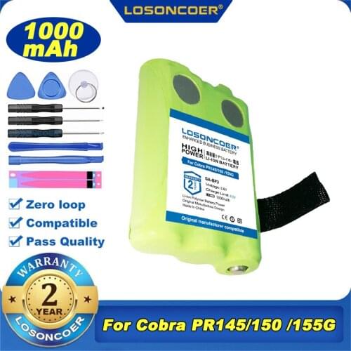 100% Original LOSONCOER Battery 1000mAh GA-BP3 Battery For Cobra PR145, PR150, 150 PR155 155G Walkie-Talkie 2-Way Radios