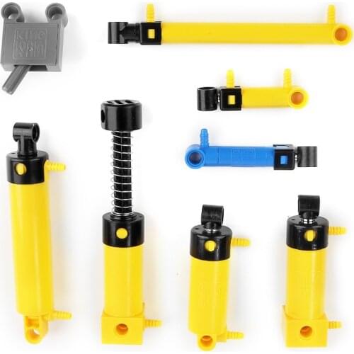 19482 19476 Technologic Car Parts Pneumatic Cylinder 2x11 Pneumatic Valves Pneumatic Tube For 42043 42009 Building Blocks Bricks