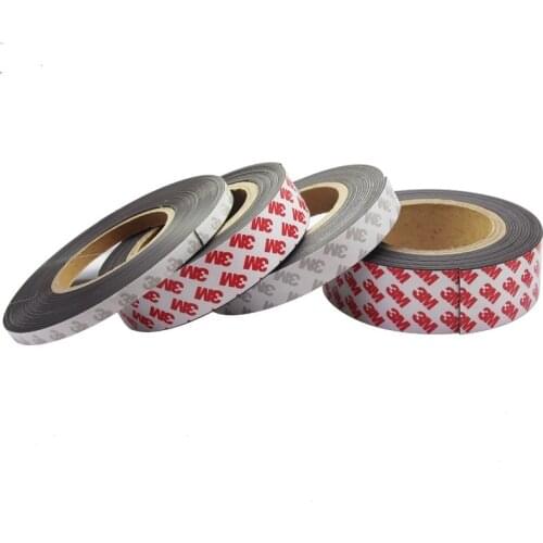 2 Meter 10*1 15*1 20*1 25*1 30*1mm Self Adhesive Flexible Soft Magnetic Strip Rubber Magnet Tape width 10mm/15mm/20mm/25mm/30mm