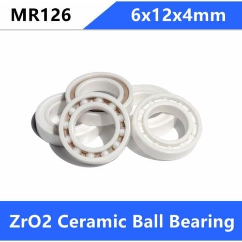 4/10pcs MR126 full Ceramic bearing 6x12x4 mm Zirconia ZrO2 Ceramic ball bearing 6*12*4mm