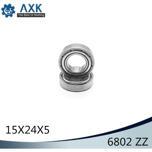 6802ZZ Bearing 15*24*5 mm ( 10 PCS ) ABEC-1 Metric Slim Thin Section 61802Z 6802 Z ZZ Ball Bearings 6802Z