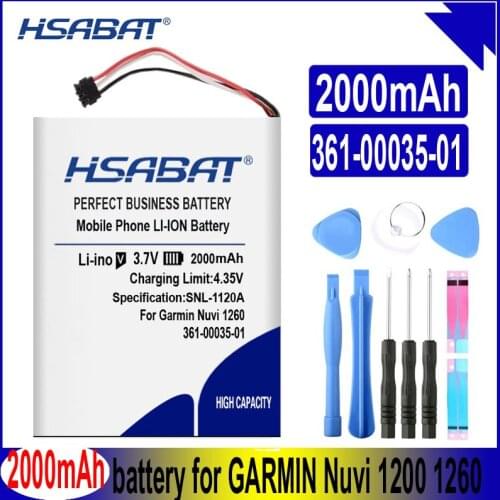 HSABAT 361-00035-01 2000mAh Battery for GARMIN Nuvi 1200 1205 1205W 1250 1255W 1260 1260W 140T 150T 2595LM 2595LMT Batteries