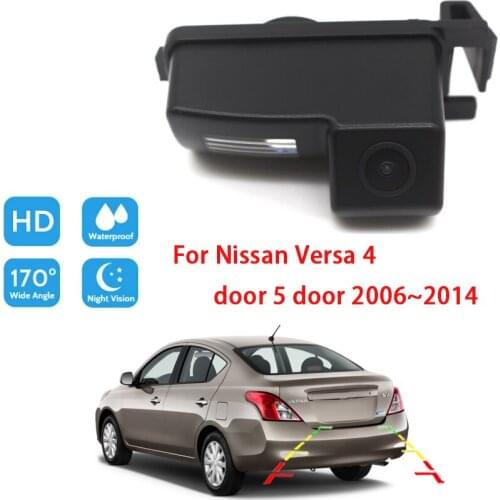 Car Rear View Camera For Nissan Versa 4 door 5 door 2006 ~ 2014 CCD Full HD Night Vision Parking Camera high quality RCA
