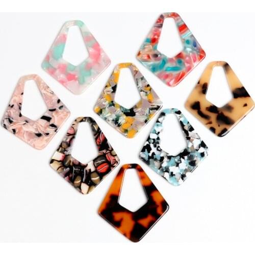 Tortoise Shell Beads,Acetate Acrylic Earring Charms,Teardrop Shaped Pendants,Jewelry findings,Earrings Parts,50mmx45mm ACE233