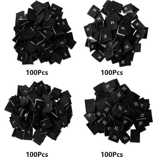 400-Pack S/M/L/XL Spot Clothing Labels DIY Sewing Garment Labels Polyester Woven Size Tags Labels Home Textile Products Code