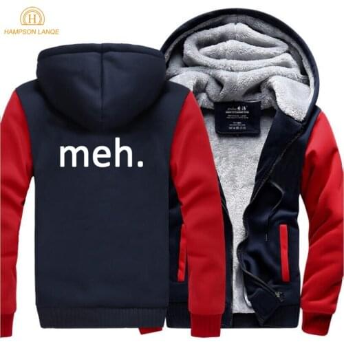 Geek Nerd Web Meh Hipster Hoodies Mens 2019 Winter Jackets Mens Warm Fleece Casual Sweatshirts Harajuku Hooded Men Streetwear