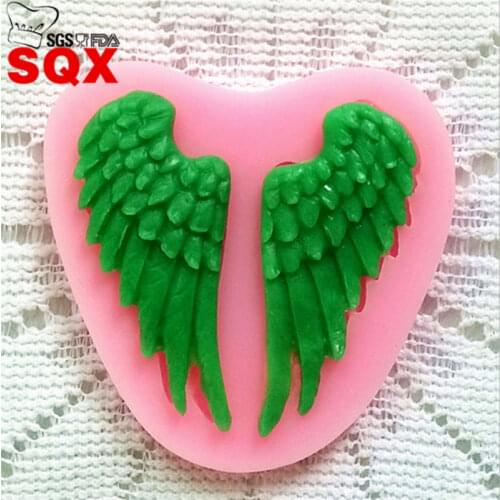 HOT!Angel wings cooking chocolate ice mold wedding decoration silicone mold baking fondant sugar process SQ1434