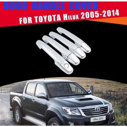 For Toyota Hilux AN10 AN20 AN30 SR5 2005~2014 Chrome Door Handle Cover Trim Luxuriou Catch Cap Car Set Styling Accessories ABS