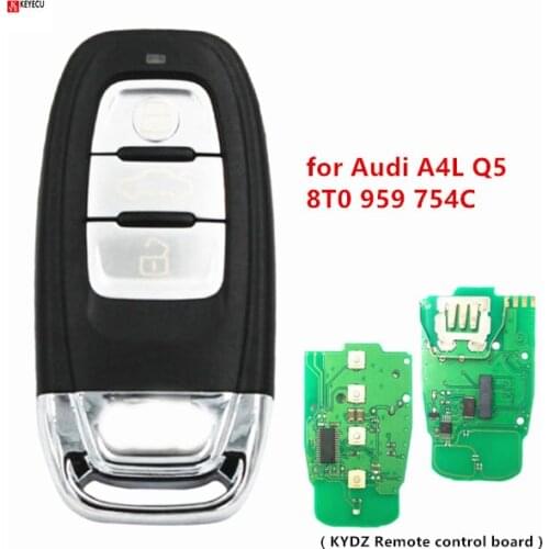 Keyecu KYDZ Smart Remote Key Fob Keyless Entry 3 Button 315/433/868 MHZ 8T0 959 754C For Audi Q5 A4L A5 A6 A7 A8 RS4 RS5 S4 S5