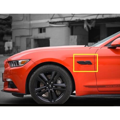 2PCS Cool Shark Fin Style Hook Fender Imitation Air Vent Decorated Sticker For Ford Mustang Chevrolet Camaro ACA019