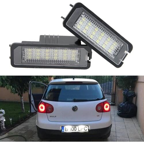 2X24SMD Error free LED Kit for VW Amarok Eos Golf 6 Golf 7 New Beetle Polo Passat B6 CC LED License Number Plate light lamps