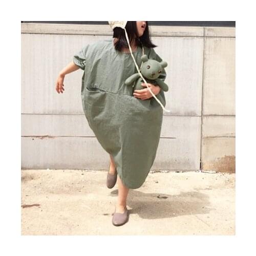 Summer Childrens Fashion Girls' High Waist Skirt Loose Short Sleeve Dress