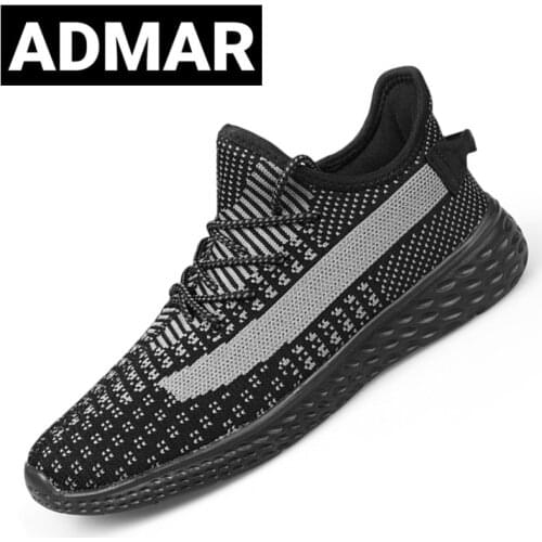 ADMAR Flying Woven Sneakers Mens Shoes Casual Mesh Breathable Big Size48 Men Gym Running Walking Shoes Male Footwear StreetWear