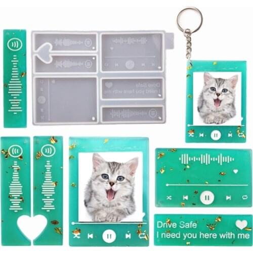 Music Player Epoxy Resin Mold Keychain Pendant Silicone Mould DIY Crafts Jewelry Casting Tool X4YA