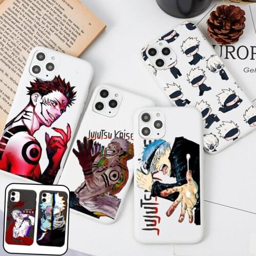 Cartoon Anime Jujutsu Kaisen Yuji Itadori Fushiguro Megumi Phone Case For Iphone 12 11 Pro X Xs Max XR 7 8 Plus Cute Soft Cover