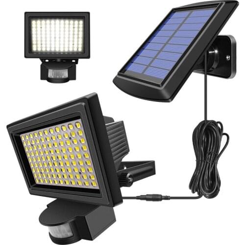 99 LED Solar Power Porch Lights PIR Motion Sensor Flood Wall Light Waterproof Outdoor Garden Security Solar Lamp w/ 5m Line