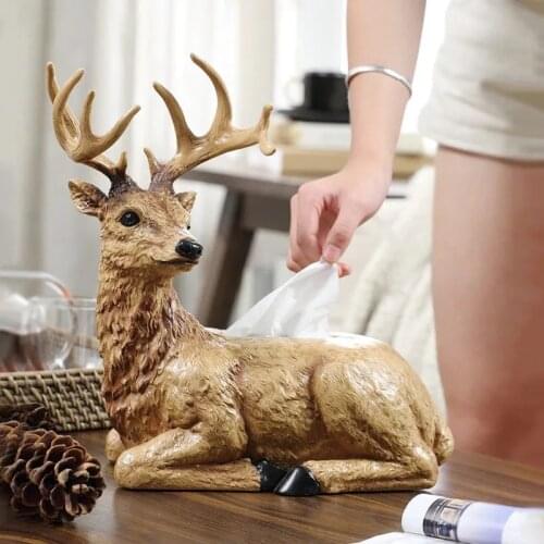 Nordic Creative Simulation Deer Tissue Box Living Room Tabletop Coffee Tabletop Ornaments Modern Home Decoration