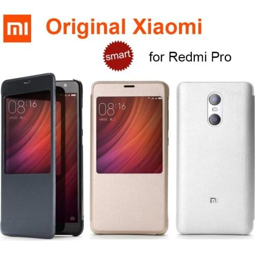 Xiaomi redmi pro case original pu leather + pc from xiaomi , redmi pro Helio X20 / X25 Dual Back Camera , smart flip cover cases