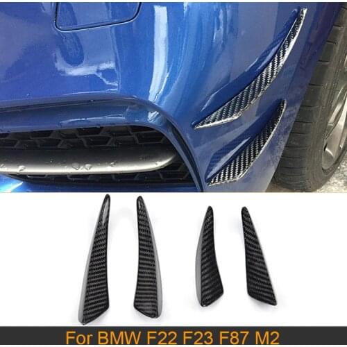 Carbon Fiber Front Lip Splitters Fin Trims for BMW 2 Series F22 F23 F87 M2 2 Door 14-16 M235 M Sport Convertible Standard