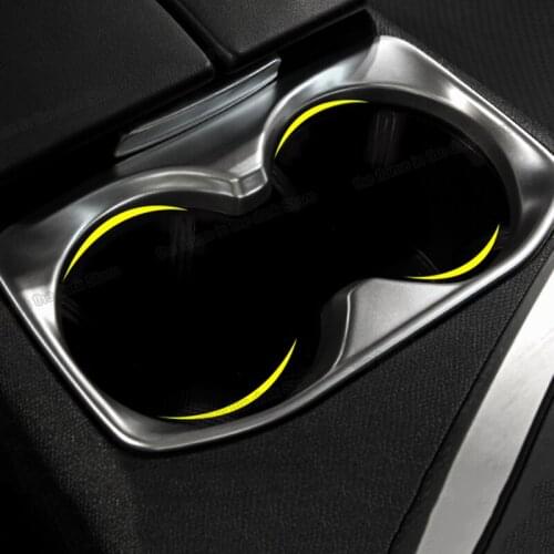 Lsrtw2017 Stainless Steel Armrest Center Water Cup Slot Frame Trims for Peugeot 3008 5008 2017 2018 2019 Accessories Auto