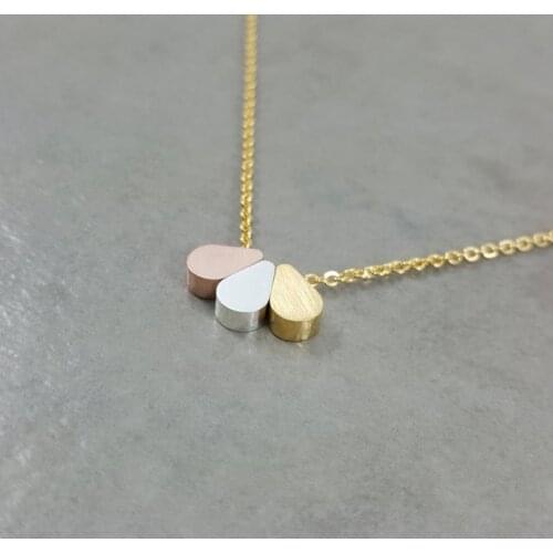 Rose Gold Color Teardrop Raindrop Pendant Necklace Women Boho Jewelry Stainless Steel Water Drop Collares Mujer Bridesmaid Gifts