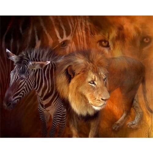 Needlework full drill diamond embroidery Colorful lion 3d diamond mosaic cross sittch picutre of rhinestones wall decor A5519R