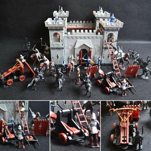 Medieval Model Building Castle Toy Set DIY Accessory Playset Gifts History Soldiers Decorative Knights Game Educational