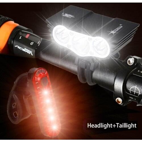 1800 Lm 3x XM-L U2 Led Bicycle cycling Light Front Cycling Light Headlight Lamp With 18650 Battery Pack Charger Headband
