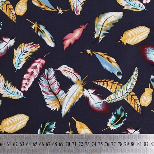 Feather pattern fabric Retro style fabric Calico Printed cotton fabric for DIY Bag 1 order=50cm*140cm