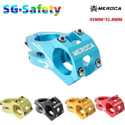 MEROCA bicycle stem mountain bike hollow stem aluminum alloy ultra-light road bike stem handle Riser 31.8MM*45MM bike short stem