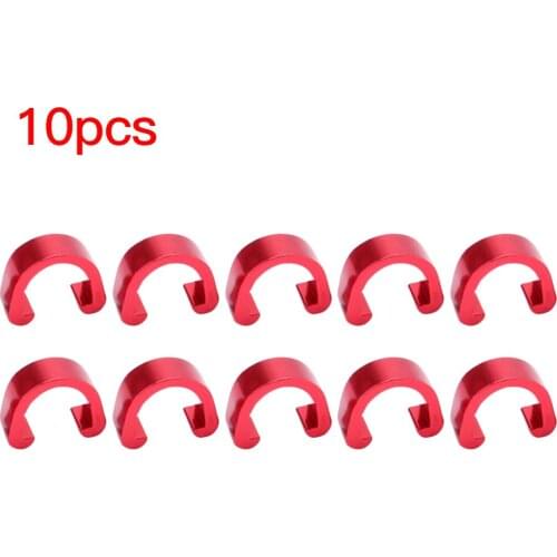 10pcs Bike Brake Cable Buckle Clip Bicycle Line Guide Housing Tubing Aluminum Alloy Fixed Clamp C-Shaped Holder Bicycle Parts