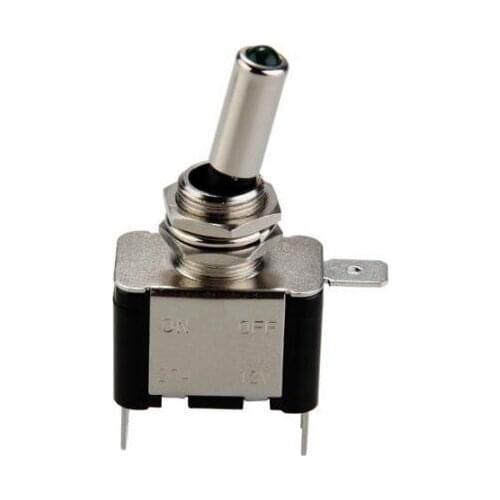 Green LED Metal 12V Car Gearshift Toggle Switch Black LW