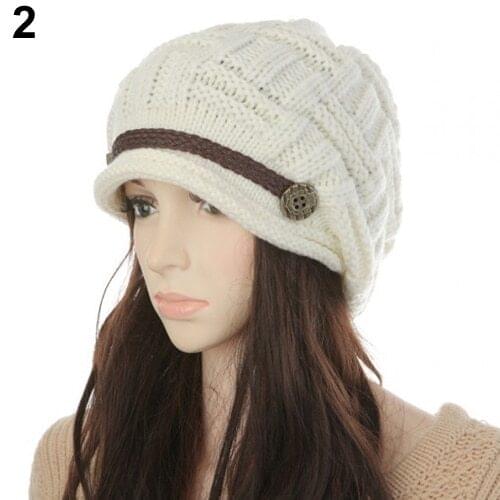 Womens Fashion Braided Autumn Winter Warm Baggy Beanie Knit Crochet Hat Cap 989D