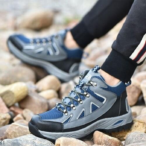 ZEEKSON New Large Size High Top Couple Tooling Boots Sports Hiking Outdoor Hiking Womens Shoes Casual Ankle Boots Mens Shoes