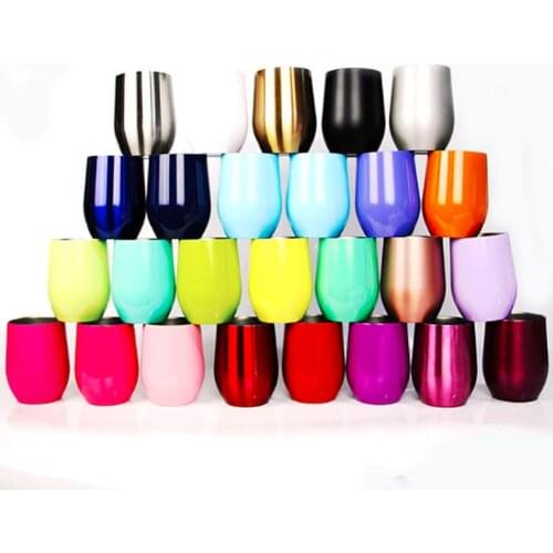 1pcs 12oz Double Wall 304 Stainless Steel Cup Wine Beer Glass Coffee Pot Mug Cup Portable With Lid