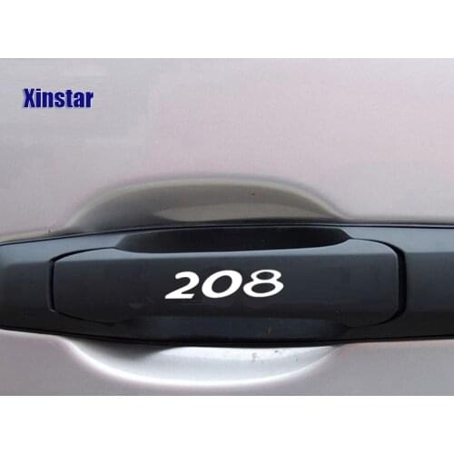 4pcs Car door handle sticker For Peugeot 106 206 208 306 308 508 2008 3008 208