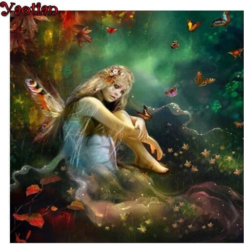 5D Diy Diamond Painting Fantasy butterfly fairy Diamond embroidery Full square round Drill Cross Stitch Diamond Mosaic Decor art