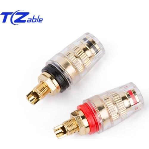 8pcs Banana Plug Speaker Jack Binding Post Brass Gold Plated Terminal For Speakers Audio Connector Acoustics Terminals Adapters